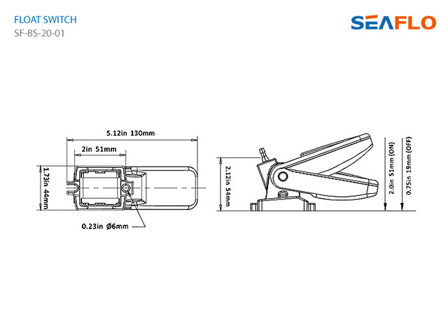 SEAFLO 플로트 스위치 20A